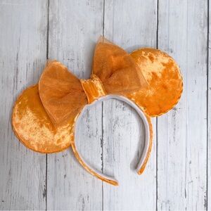 Orange crushed velvet Mickey Mouse ears